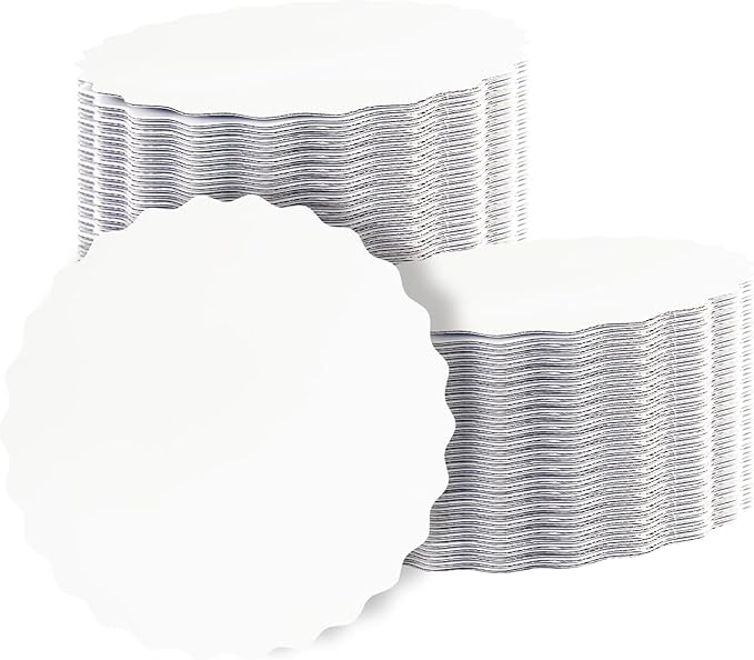 qiqee Wave Cake Boards Round Circles Rounds Base Cake Plate（Thinner But Stronger）White 6 Inch 50-Packs