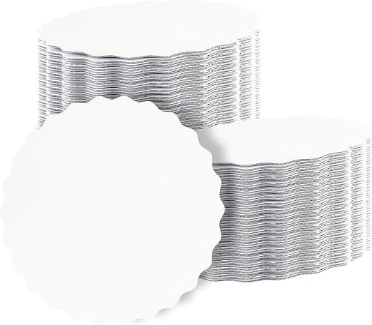 qiqee Wave Cake Boards Round Circles Rounds Base Cake Plate（Thinner But Stronger）White 6 Inch 50-Packs