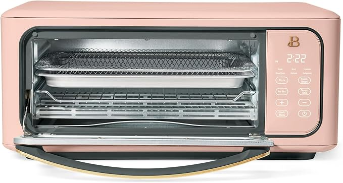 Beautiful Infrared Air Fryer Toaster Oven Kit – Special Edition Multi‑Function Countertop Oven with 10 Presets, Fast Heating & Accessories by Drew Barrymore (Rose)