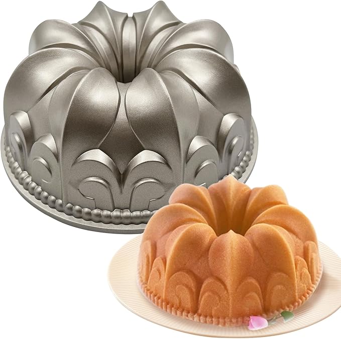 Charlotte Cake Mold Aluminium Kitchen Accessories Decoration Round Christmas Wedding Family 3D Charlotte Cake Pan (Lily flower shape)