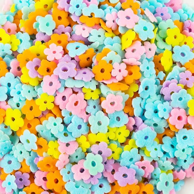 Kasvan Spring Flowers Sugar Sprinkles - Edible Candy Pearls 85g/ 3oz, Mix Size, Baking Cake Decorations, Ice Cream Toppings and Cookie Decorating, Wedding Party Chirstmas Supplies