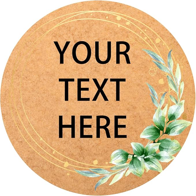 60-1000 pcs Custom Stickers Kraft Pape Labels, JOVELLO Personalize Business Logo Labels, Label Stickers for Baking Packaging,Envelope Seals, Small Business