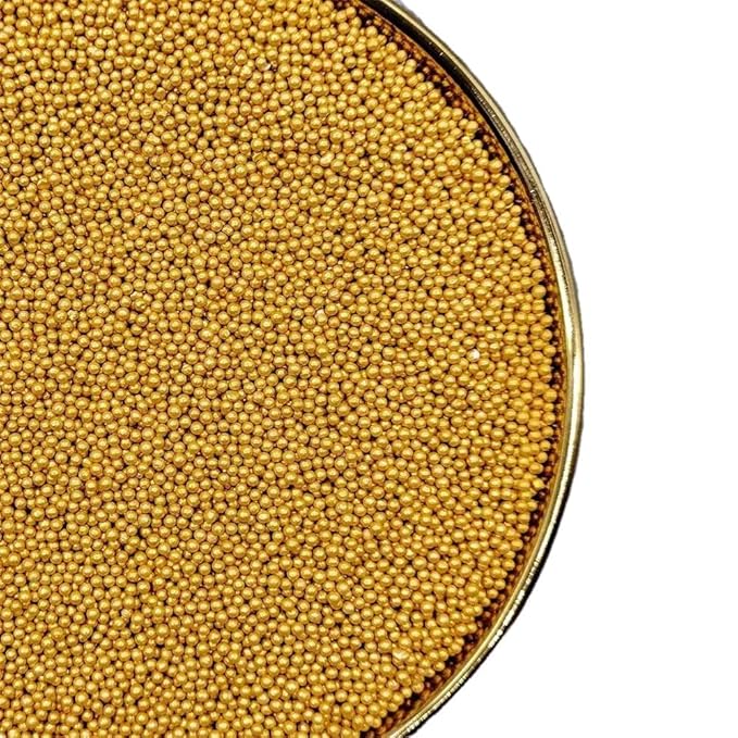 Gold Sprinkles,Cake Sprinkles,Cookie Sprinkles,Sugar Pearl, Edible Candy Pearls 7mm 130g 4.6OZ for Cake Cupcake Decorationg (Gold2mm)
