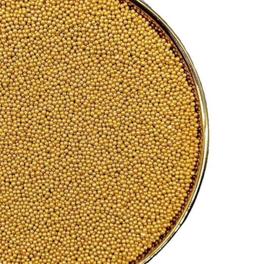 Gold Sprinkles,Cake Sprinkles,Cookie Sprinkles,Sugar Pearl, Edible Candy Pearls 7mm 130g 4.6OZ for Cake Cupcake Decorationg (Gold2mm)