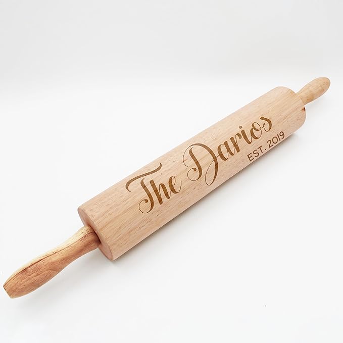 Personalized Wood Rolling Pin, Baking Award Gift, Gifts for Grandma, Chefs and Bakers (Darios)