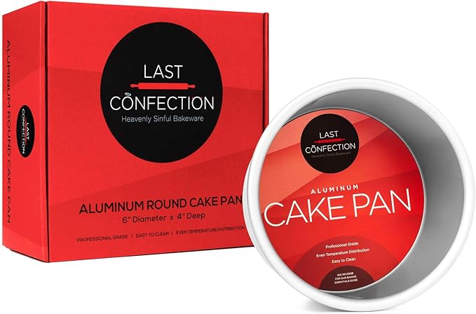 LAST CONFECTION 6" x 4" Aluminum Round Cake Pan - Professional Bakeware