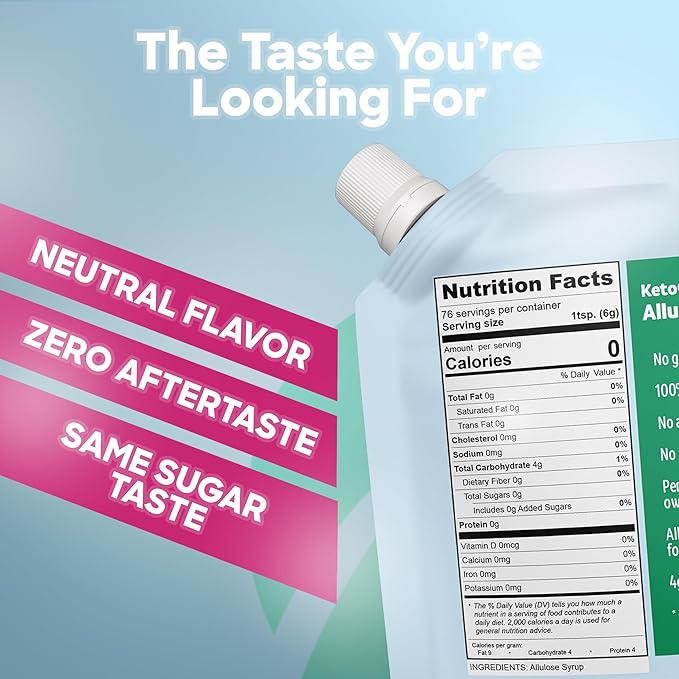 KetoGoods Allulose Simple Syrup: No carbs/calories, Keto friendly, No glycemic impact (1 Pound (Pack of 1))