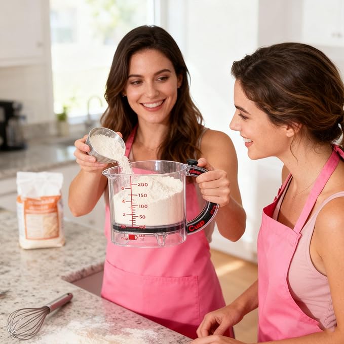 4-in-1 Adjustable Measuring Cup - Multi-Functional Up Cup Measuring Cup, With Adjustable Base & Scraper-Style Seal Base, Reusable Cup for Liquid & Dry Ingredients (1PC)