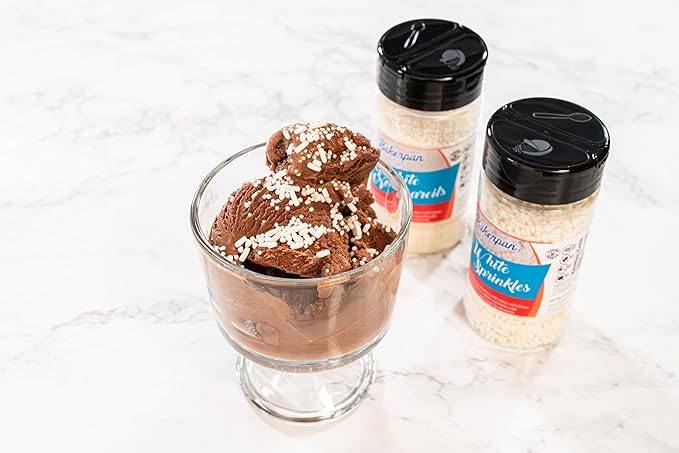 Bakerpan White Nonpareils Sprinkles - 7 Ounces White Sprinkles for Cake Decorating - Edible Nonpareils for Cupcakes, Ice Cream, Cake Decorations (Made in USA)