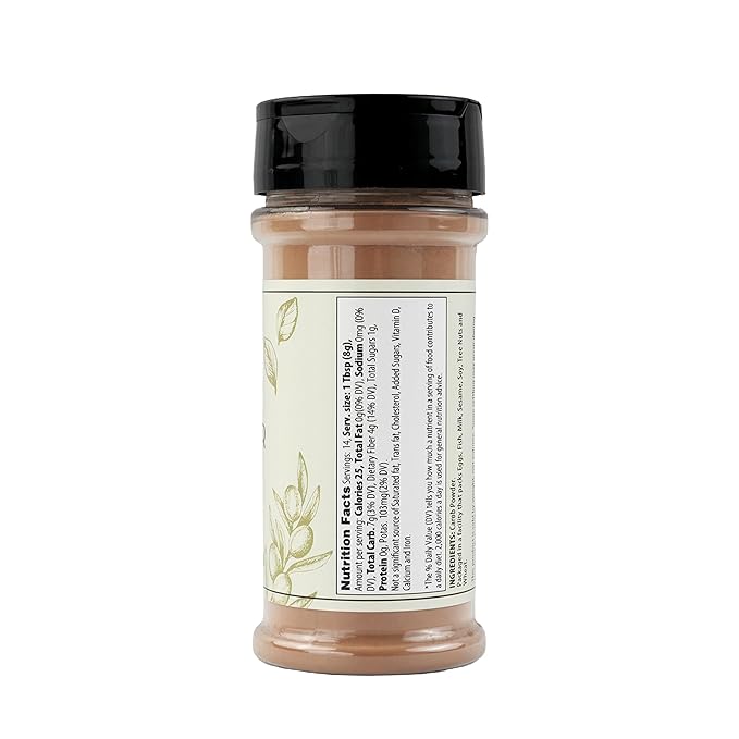 Olive & Vine Carob Powder, Sweet & Nutty Flavor, For Baking & Smoothies, Rich Tradition, Authentic Taste, For Global Recipes (4 Ounce)