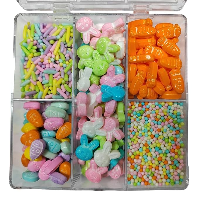 Homankit Easter Sprinkles Spring Edible Nonpareils Jimmies Sprinkle Rabbit Carrot Easter Egg for Baking Decorating, Ice Cream, Cookies, Cake Cupcake Toppers, 2.82 Ounces, Assorted Variety