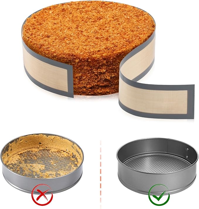 2 pack Non Sick Silicone Baking Mat for Springform Pan 9 inch, Prevent cake from Sticking to Bottom and Side, Easy Clean Silicone mat for Cheesecake Pan