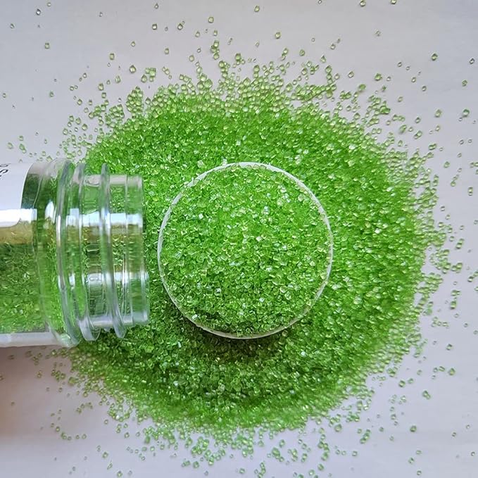Homankit Sanding Sugar, Green Edible Sugar Crystals, Sugar Sprinkles Mix for Celebration Cakes, Cupcakes, Baking, Cookies Decorating, 3.2 OZ