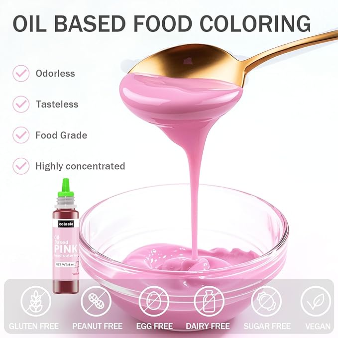 Oil Based Food Coloring Set for Chocolates Melts - Tasteless 12 Colors Edible Oils Food Dye Candy Decorating, Oil Food Color Baking Frosting Cake Decorations, 8ml/Bottle