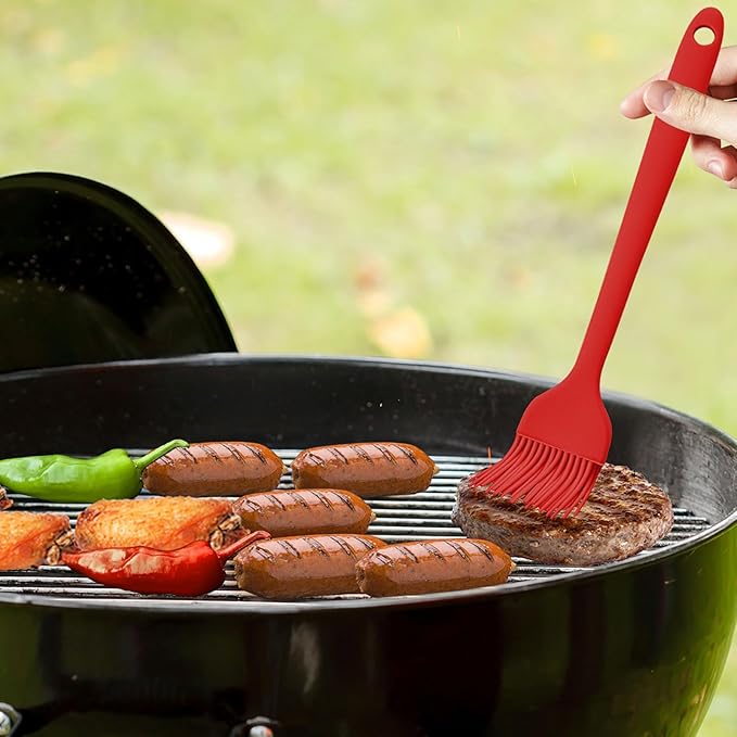8 pieces basting brush for grilling,pastry brush,bbq basting brush,basting brush,rubber brush for cooking,basting brush for cooking,silicone bbq brush,barbecue sauce brush (red)