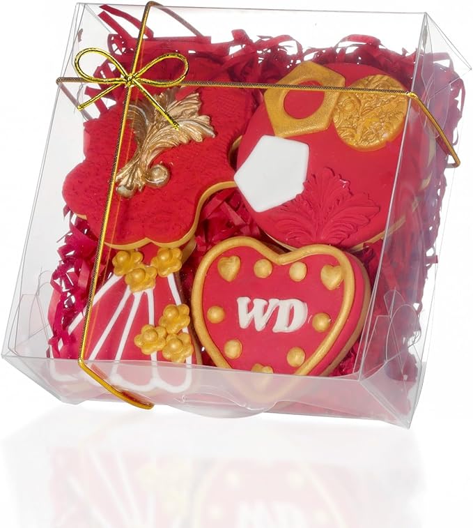 25Pack Full Clear Cookies Boxes 5x5x2Inches Bakery Boxes for Strawberries,Chocolate Bomb,Cakesickle,Mini Cake Cinnamon Roll &more