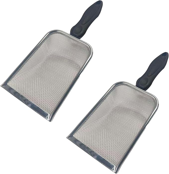 2Pcs Soil Sifter for Gardening, Stainless Steel Garden Sieve with Handle - 3mm Mesh Dirt Sifter for Compost Sand Rocks, Heavy-Duty Gardening Tool for Potting Landscaping and Planting