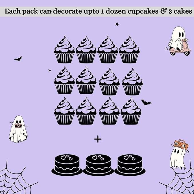 Confect Mix White, Midnight Purple & Ghostly Black Pearls Sprinkles | Bat & Pumpkin Sprinkles | Halloween Sprinkles | Ghost Sprinkles | Haunted Harvest Sprinkles - 2 Oz