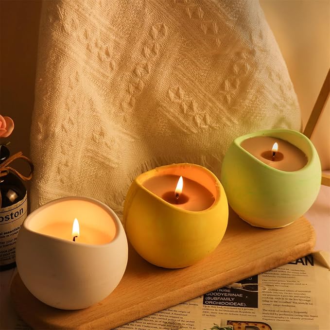 Geometric Flower Pot Silicone Mold Succulent Planter Vase Cactus Concrete Mold Epoxy Resin Candle Pen Holder Plaster Cement Clay Mould (Arc Shape)
