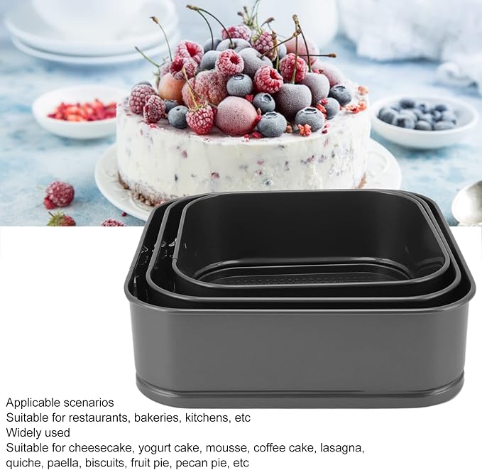 Baking Pans, Cake Pan, Springform Cake Pan Quadrate Prevents Stick Removable Bottom Leakproof Cheesecake Pan for Cheesecake Pizza Bread (20/22/24)