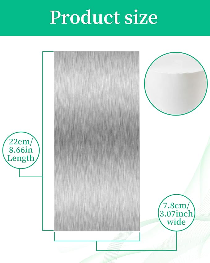 Cake Scraper Smoother Cake Decorating Supplies Kit 8.6 Inch Metal Bench Scraper for Baking Buttercream Smoother Stainless Steel Frosting Cake Comb Edge Side Jagged Comb for Cream Cake-1
