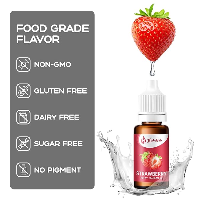 Food Flavoring Oil - Candy Flavoring for Candy Making 5 x 0.35 Fl Oz Concentrated Extracts and Flavorings for Baking, Lip Gloss, Cakes, Desserts