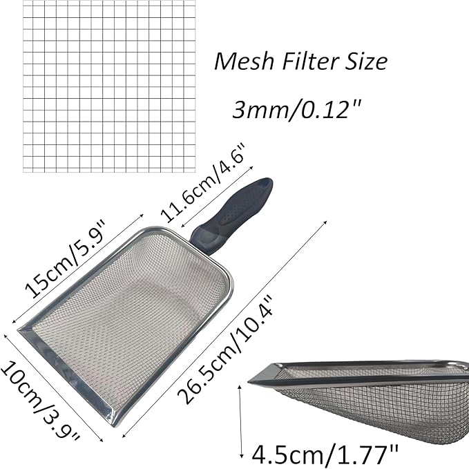 2Pcs Soil Sifter for Gardening, Stainless Steel Garden Sieve with Handle - 3mm Mesh Dirt Sifter for Compost Sand Rocks, Heavy-Duty Gardening Tool for Potting Landscaping and Planting