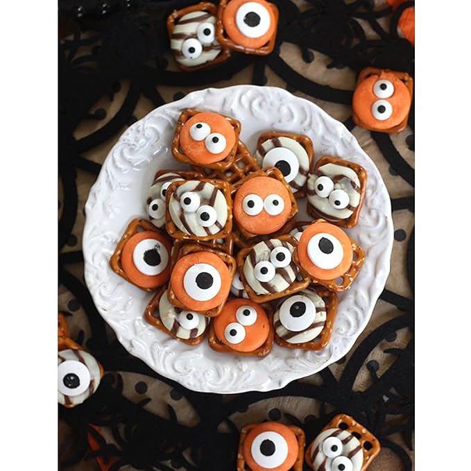 Eyeball Sprinkles for Cake Decorations, Edible Big Candy Eyeball for Cupcake Topper Ice Cream, Candy, Cookie 3.5oz, Perfect for Halloween Christmas Holiday Dessert Party (18mm Eyeballs)