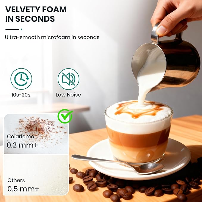 Milk Frother Handheld Rechargeable with Stand, Frother Wand Drink Mixer Electric Whisk for Coffee, Detachable With 3 Stainless Whisks, Hand Mixer for Lattes, Cappuccino, Matcha, Egg, Beige