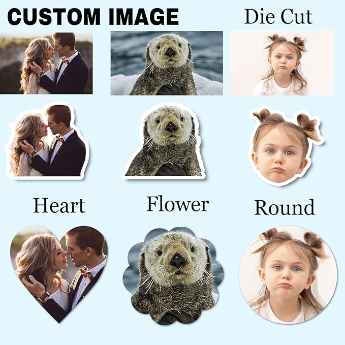 50~1000Pcs Personalized Sticker Custom Label Customized Business Logo Vinyl Stickers Personalized Waterproof Labels with Name Text Photo Make Your Own Printed Sticker for School Office - Round 5"
