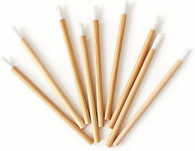 PYO Cookie Paint Brush Disposable Lip Brushes Mini Paint Brush Cookies Disposable Nail Polish Brush Paint Your Own Cookie Food Safe Paint Brushes Mini Paint Brushes Cookies (25, Wooden)