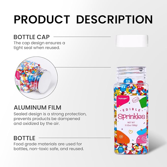 Purple Sprinkles for Cake Decorating, 3.52oz Edible Star Sprinkles, Cupcake Sprinkles, Baking Sprinkles, Ice Cream Sprinkles, Cookie Sprinkles