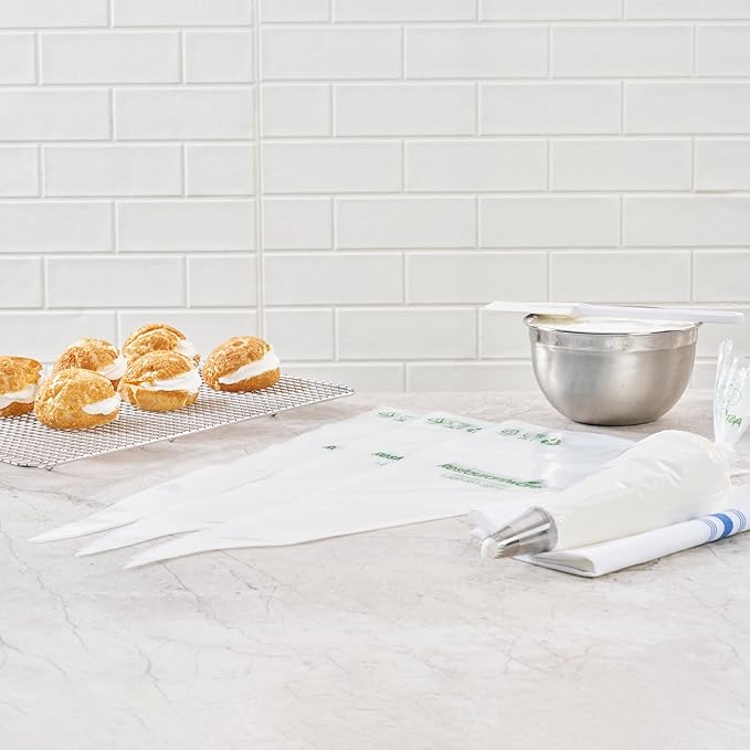 Restaurantware Pastry Tek 21 Inch Piping Bags 100 For Icing Pastry Bags - Disposable Food Grade Clear Plastic Decorating Bags Non Slip For Frosting Cupcakes Cakes And Pies