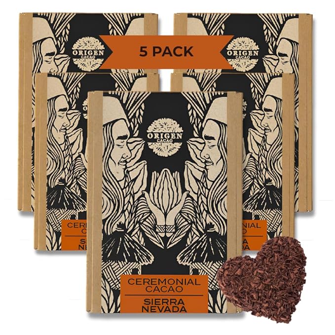 Origen 100% Ceremonial Cacao – Ceremonial Grade Cacao – Unsweetened & Anti Oxidant SuperFood – Pure Ancient Indigenous Drink – Vegan, Gluten-free – Grated, 5 lb Bulk Pack