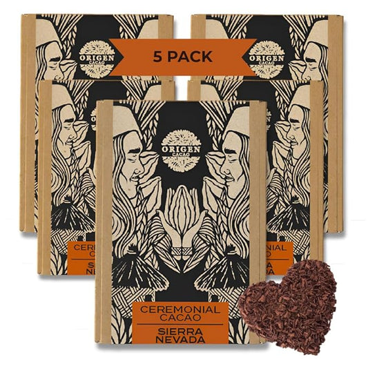 Origen 100% Ceremonial Cacao – Ceremonial Grade Cacao – Unsweetened & Anti Oxidant SuperFood – Pure Ancient Indigenous Drink – Vegan, Gluten-free – Grated, 5 lb Bulk Pack