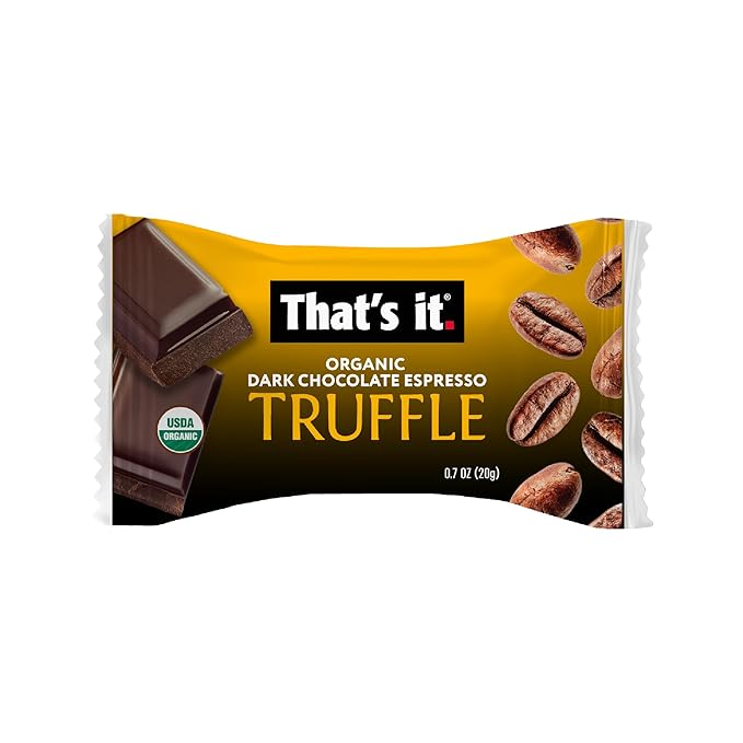 That's it. Organic Dark Chocolate Espresso Truffles (1 Truffle = 1 Espresso Shot) Vegan, Gluten-Free, Grab and Go, Allergy Friendly (Espresso - 18 Pack)