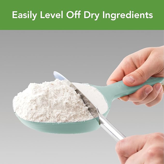 Tovolo Scoop & Sift, Ergonomic Fine Mesh Sieve Flour Sifter, Easy Scoop 1 Measuring Cup, Dishwasher-Safe Baking Tool for Dusting & Aerating, Blue Haze