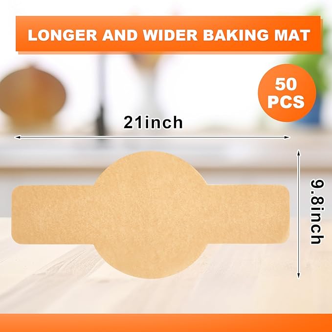 Marspark 50 Pcs Bread Sling Sourdough Bread Sling - Dutch Oven Liner, Pre-Cut Parchment Baking Supplies for Easy Dough Transfer (Unbleached)