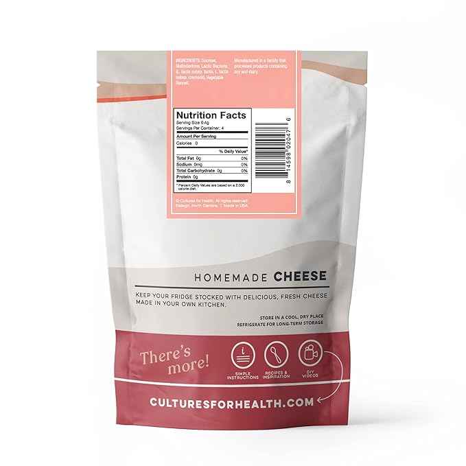 Cultures for Health Cream Cheese Starter Culture | 4 Non-GMO Direct-Set Packets & 2 Vegetable Rennet Tablets | DIY Creamy Spread for Bagels, Appetizers, Dips & Cupcake Frosting