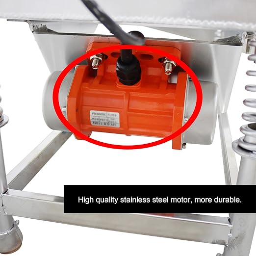 JG30-75 Linear Vibrating Screen Electric Sifter Sieve Powder with one 3mm Screen 80W Single Motor Stainless Steel