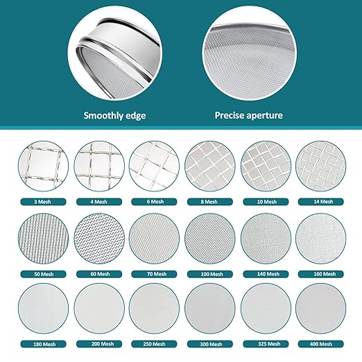304 Stainless Steel Lab Sieve Screen Mesh, 16 Mesh(1.18mm) Aperture Test Sieve, 12Inch(30cm) Diameter Economy Standard Analysis Sample Test Sieves for Industrial Laboratory Homes