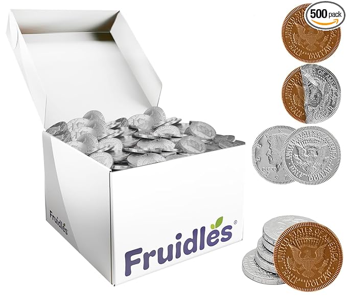 500 Dairy Free Parve Chocolate Coins, Dairy-Free, Dark Chocolate, Bittersweet Hanukkah Gelt Made in Israel, Kosher Certified Non-Dairy (500 Coins)
