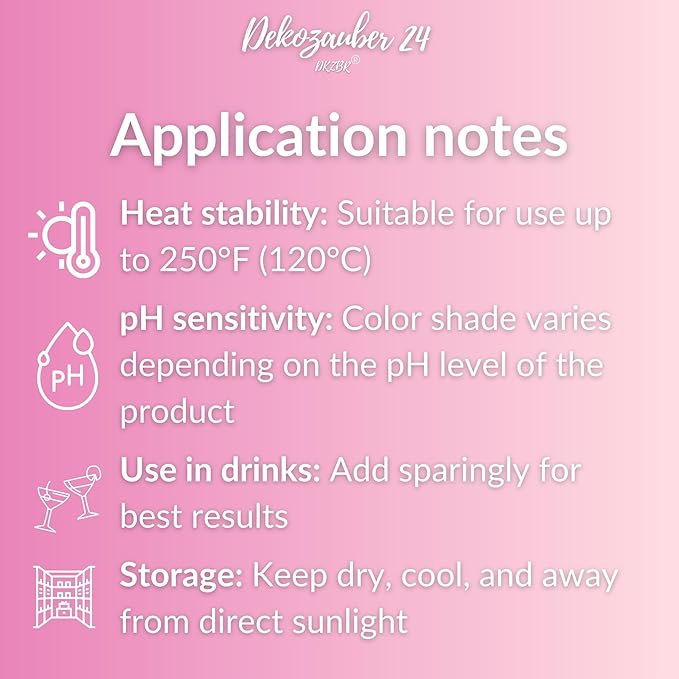 Dekozauber24 Natural pink food coloring, 0.35oz edible powder, dye free, vegan, plant based and gluten free color for baking