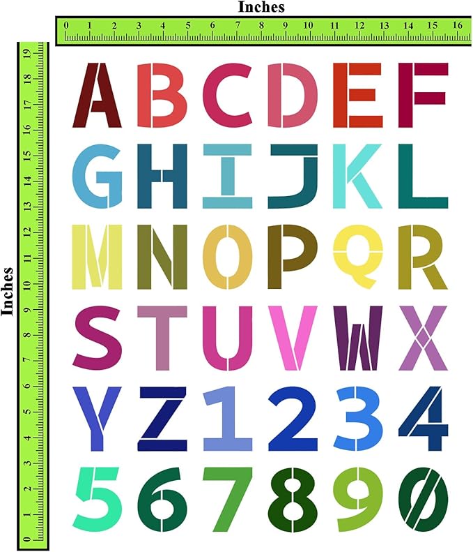 CrafTreat Reusable Stencil - Interlocking Alphabet Letters 36 pcs - 3x3 Inch for Painting on Wood, Wall, Tile, Canvas, Paper, Fabric, Floor and DIY