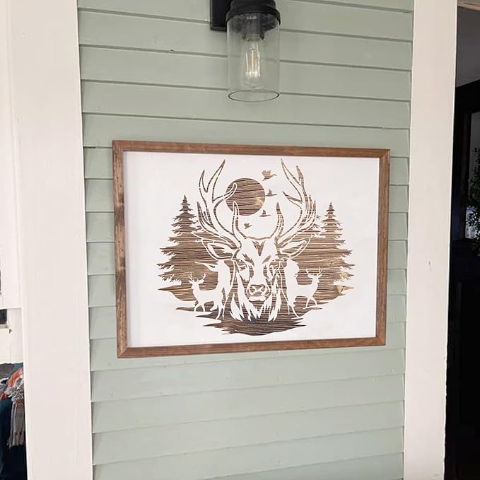 Large Wildlife Wood Burning Stencils Mountain Deer Wolf Dog Cow Horse Fish Templates Drawing Animal Stencil for Painting on Wood DIY Crafts T-Shirt Wall Fabric Home Decoration(animal10)