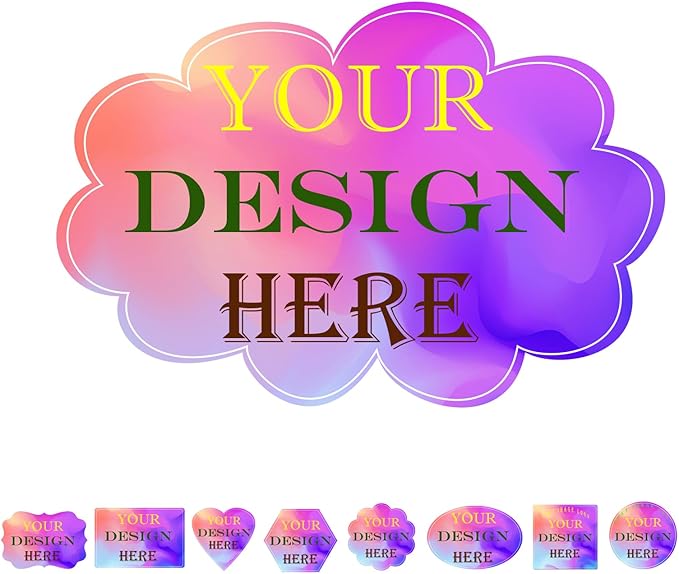 100-1000 PCS Custom Stickers Personalized Labels, JOVELLO Custom Labels Stickers for Business, Logo, Office, Parties, etc - PVC Waterproof Material (Cloud)