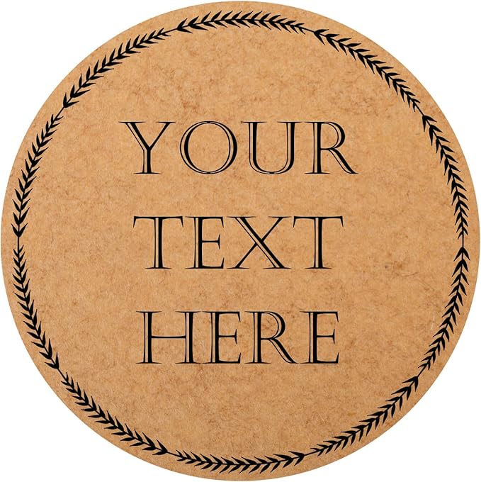 150,200Pcs Kraft Custom Sticker Labels Round Customized Labels Wreath Designs Personalized Stickers for Food Jars Gift Essential Oil Bottles Storage Bins(Kraft Paper 5)