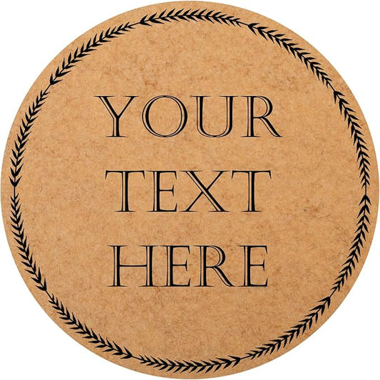 150,200Pcs Kraft Custom Sticker Labels Round Customized Labels Wreath Designs Personalized Stickers for Food Jars Gift Essential Oil Bottles Storage Bins(Kraft Paper 5)