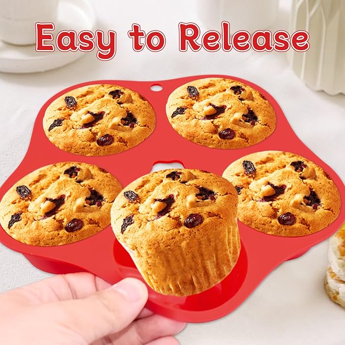 Silicone Air Fryer Muffin Pan Mini Egg Bite Mold for Oven Baking,1 Pcs Round Muffin Tins Cups Cake Pan Tray for Air Fryer Liners Basket Accessories Baking Muffin Cakes Pancake Quiche