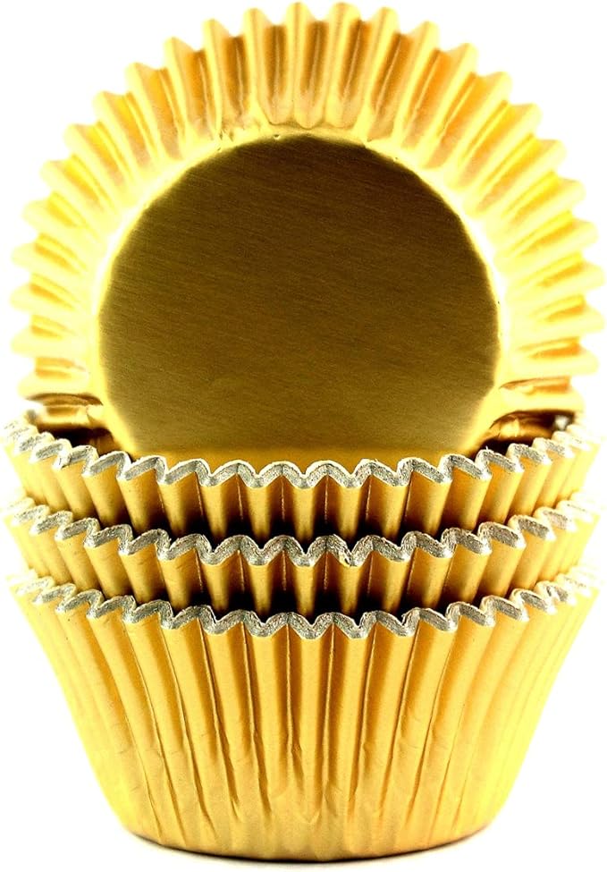 Eoonfirst Foil Cupcake Liners Standard Baking Cups 100 Pcs (Gold)